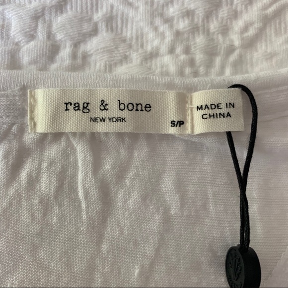 NWT rag & bone White Lottie Tee - Picture 5 of 6